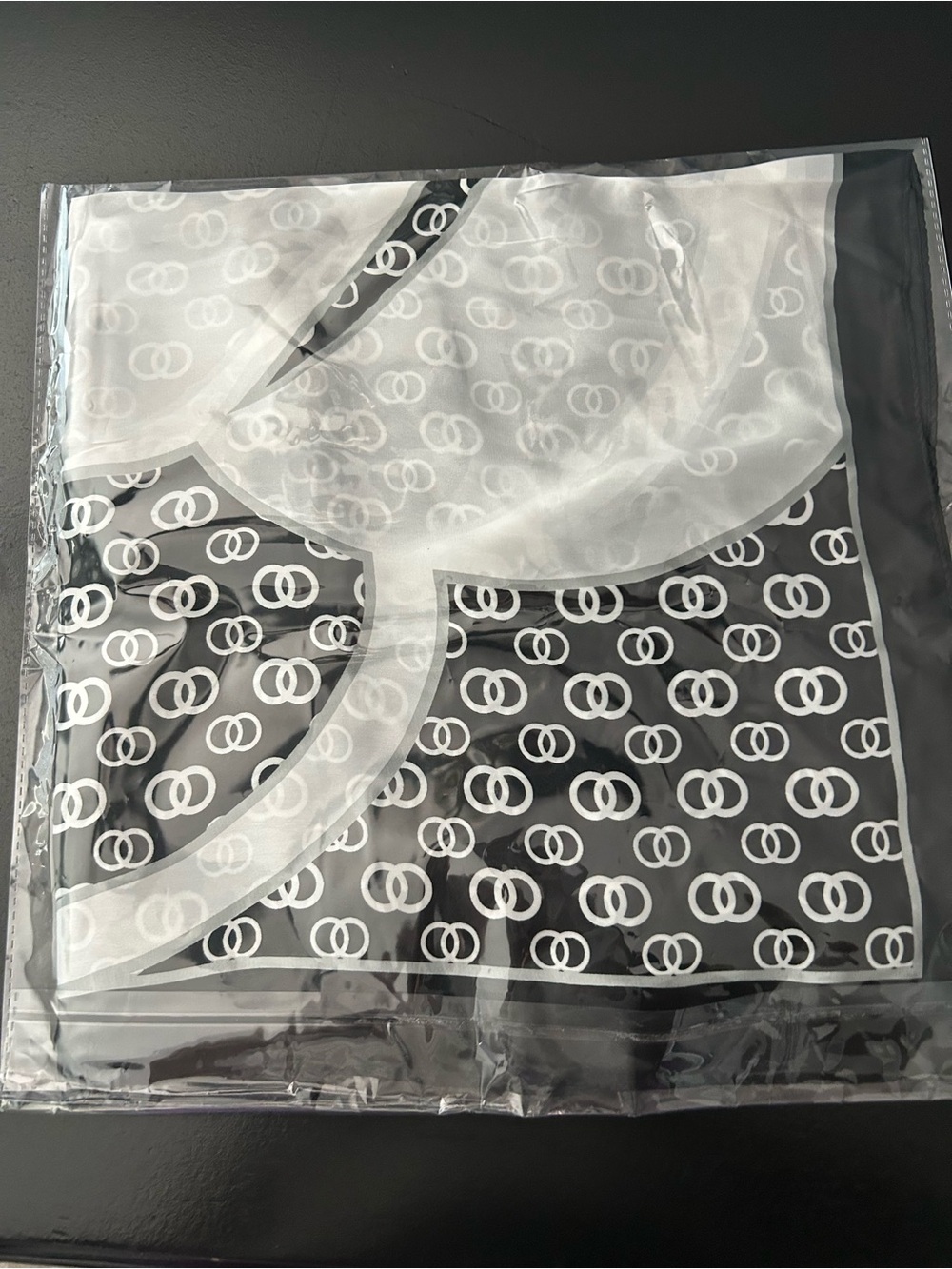 Black & White Patterned Square Scarf